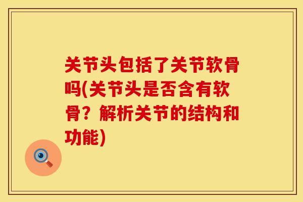 关节头包括了关节软骨吗(关节头是否含有软骨？解析关节的结构和功能)