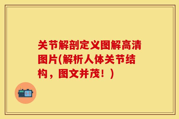关节解剖定义图解高清图片(解析人体关节结构，图文并茂！)