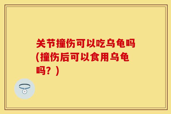 关节撞伤可以吃乌龟吗(撞伤后可以食用乌龟吗？)