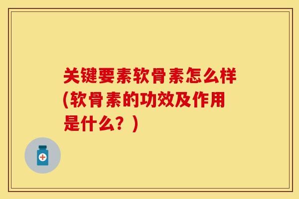 关键要素软骨素怎么样(软骨素的功效及作用是什么？)