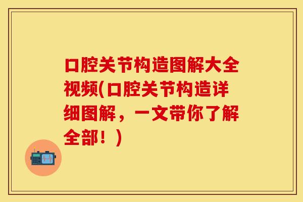 口腔关节构造图解大全视频(口腔关节构造详细图解,一文带你了解全部!)