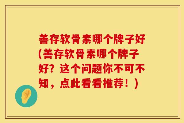 善存软骨素哪个牌子好(善存软骨素哪个牌子好？这个问题你不可不知，点此看看推荐！)