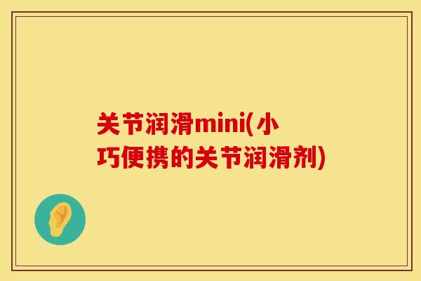 关节润滑mini(小巧便携的关节润滑剂)