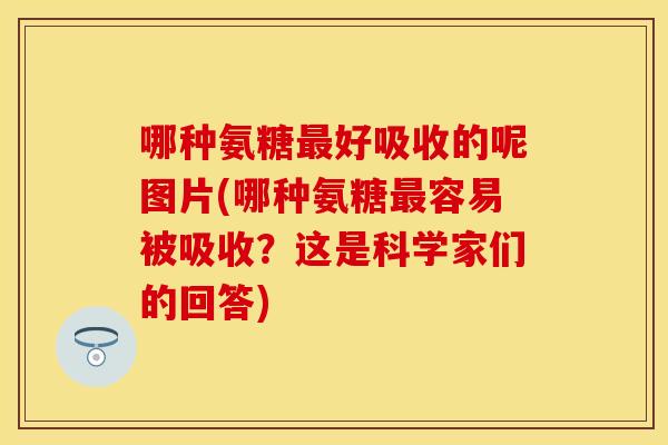 哪种氨糖最好吸收的呢图片(哪种氨糖最容易被吸收？这是科学家们的回答)