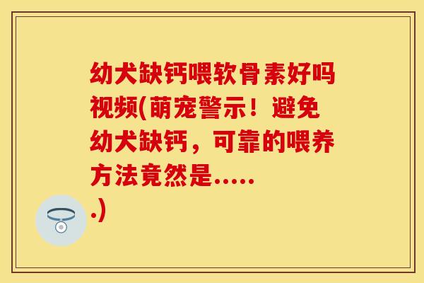 幼犬缺钙喂软骨素好吗视频(萌宠警示！避免幼犬缺钙，可靠的喂养方法竟然是......)