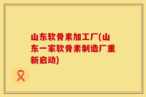 山东软骨素加工厂(山东一家软骨素制造厂重新启动)