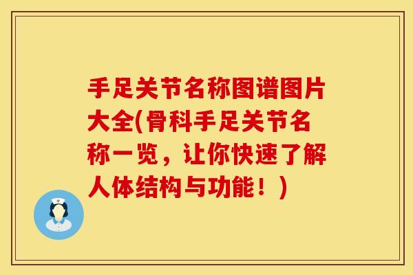 手足关节名称图谱图片大全(骨科手足关节名称一览，让你快速了解人体结构与功能！)