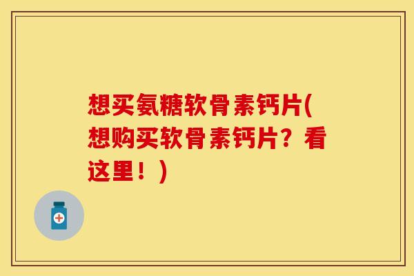 想买氨糖软骨素钙片(想购买软骨素钙片？看这里！)