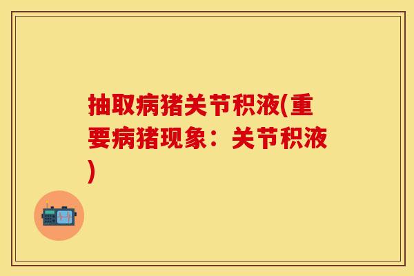 抽取病猪关节积液(重要病猪现象：关节积液)