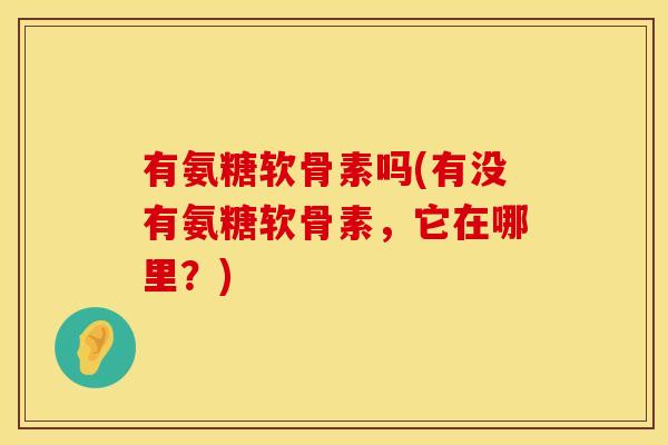 有氨糖软骨素吗(有没有氨糖软骨素，它在哪里？)