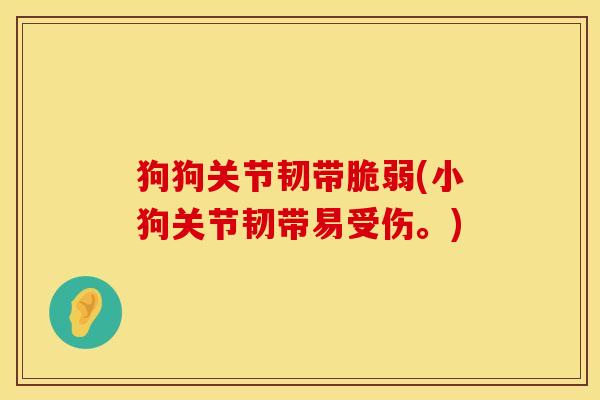 狗狗关节韧带脆弱(小狗关节韧带易受伤。)