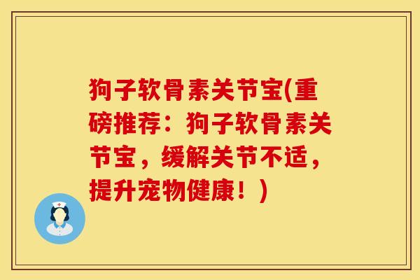 狗子软骨素关节宝(重磅推荐：狗子软骨素关节宝，缓解关节不适，提升宠物健康！)