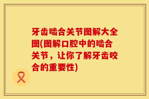 牙齿啮合关节图解大全图(图解口腔中的啮合关节，让你了解牙齿咬合的重要性)