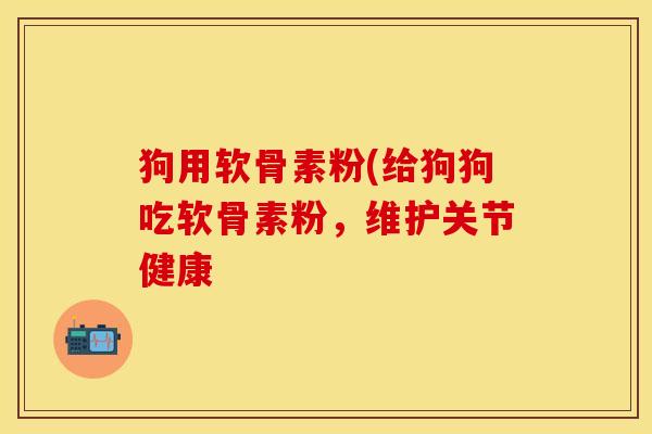 狗用软骨素粉(给狗狗吃软骨素粉，维护关节健康