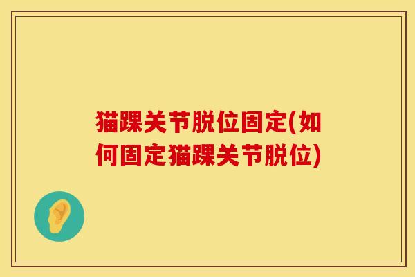 猫踝关节脱位固定(如何固定猫踝关节脱位)