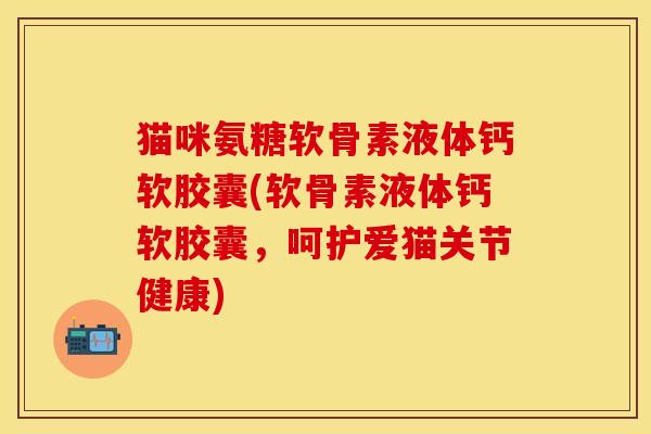 猫咪氨糖软骨素液体钙软胶囊(软骨素液体钙软胶囊，呵护爱猫关节健康)