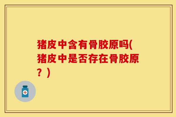 猪皮中含有骨胶原吗(猪皮中是否存在骨胶原？)