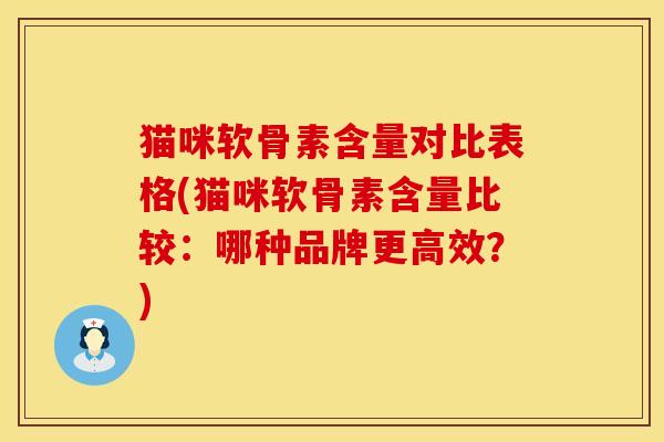 猫咪软骨素含量对比表格(猫咪软骨素含量比较：哪种品牌更高效？)