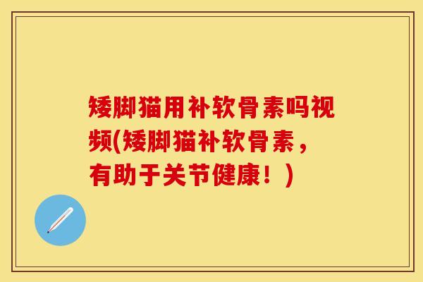 矮脚猫用补软骨素吗视频(矮脚猫补软骨素，有助于关节健康！)
