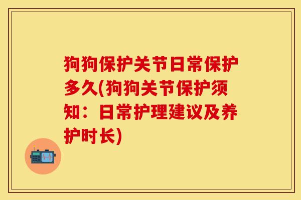 狗狗保护关节日常保护多久(狗狗关节保护须知：日常护理建议及养护时长)