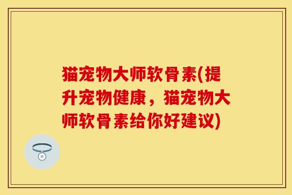 猫宠物大师软骨素(提升宠物健康，猫宠物大师软骨素给你好建议)
