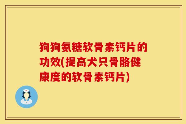 狗狗氨糖软骨素钙片的功效(提高犬只骨骼健康度的软骨素钙片)