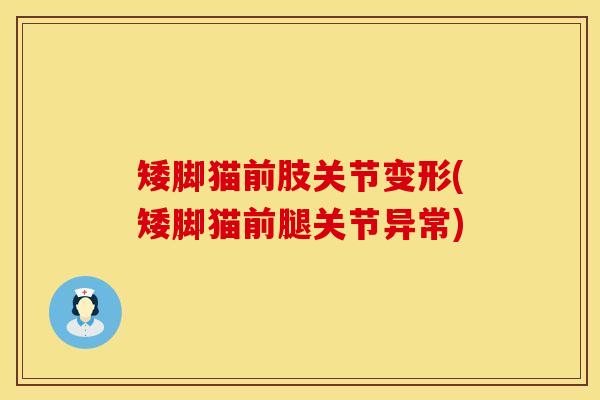 矮脚猫前肢关节变形(矮脚猫前腿关节异常)