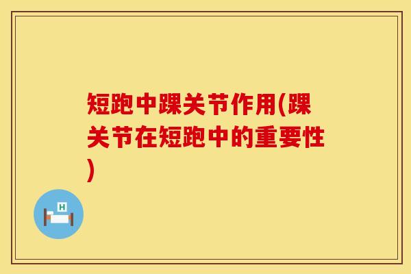 短跑中踝关节作用(踝关节在短跑中的重要性)