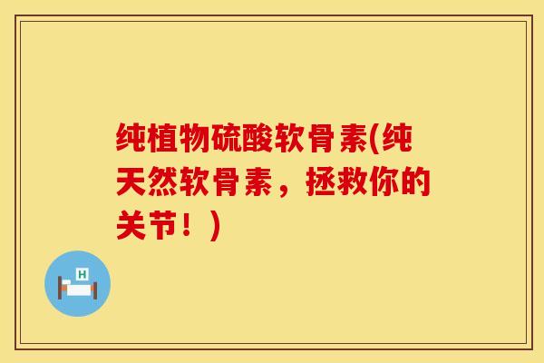 纯植物硫酸软骨素(纯天然软骨素，拯救你的关节！)