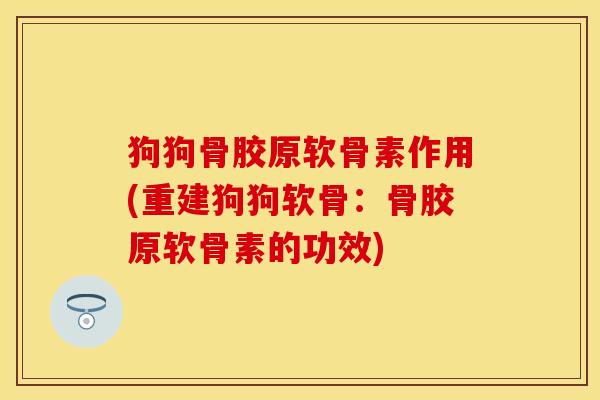 狗狗骨胶原软骨素作用(重建狗狗软骨：骨胶原软骨素的功效)