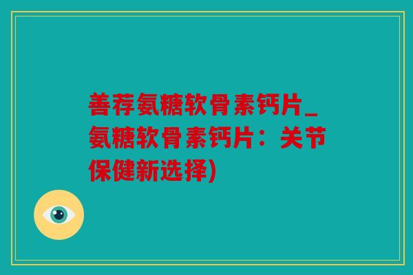 善荐氨糖软骨素钙片_氨糖软骨素钙片：关节保健新选择)