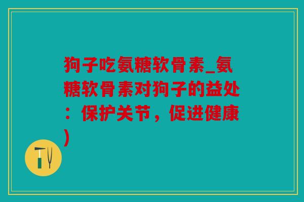 狗子吃氨糖软骨素_氨糖软骨素对狗子的益处：保护关节，促进健康)