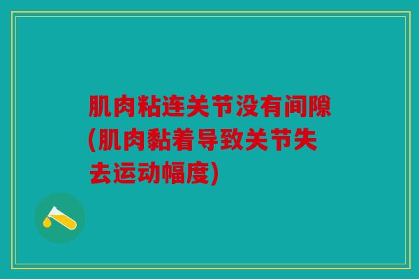肌肉粘连关节没有间隙(肌肉黏着导致关节失去运动幅度)