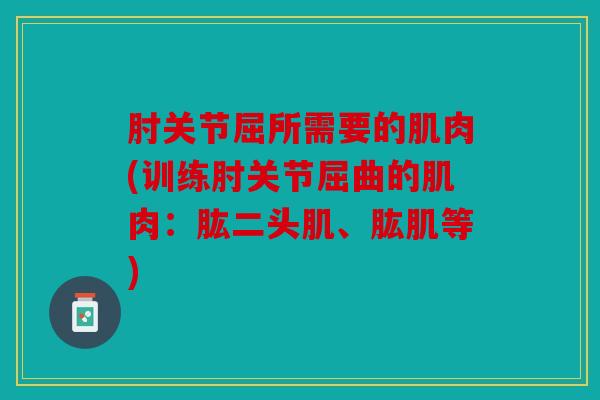 肘关节屈所需要的肌肉(训练肘关节屈曲的肌肉：肱二头肌、肱肌等)