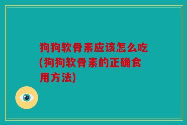 狗狗软骨素应该怎么吃(狗狗软骨素的正确食用方法)