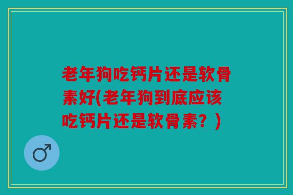 老年狗吃钙片还是软骨素好(老年狗到底应该吃钙片还是软骨素？)