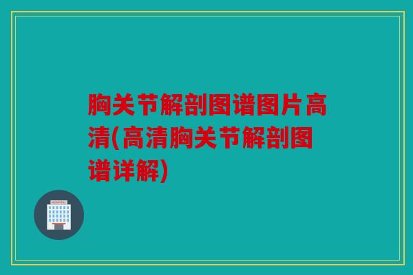 胸关节解剖图谱图片高清(高清胸关节解剖图谱详解)