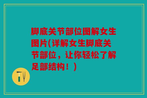 脚底关节部位图解女生图片(详解女生脚底关节部位，让你轻松了解足部结构！)