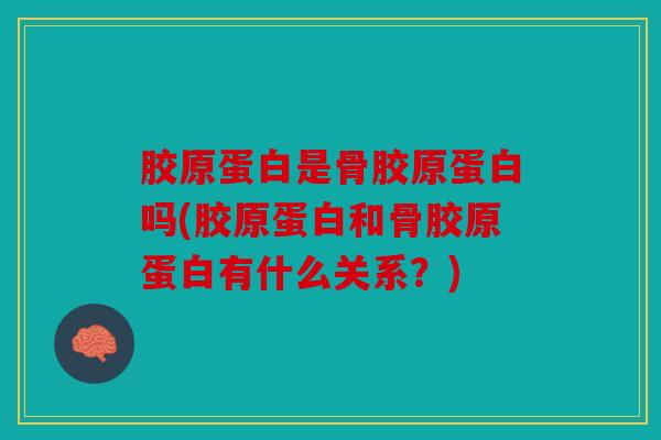 胶原蛋白是骨胶原蛋白吗(胶原蛋白和骨胶原蛋白有什么关系？)