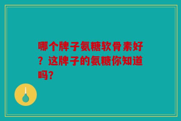 哪个牌子氨糖软骨素好？这牌子的氨糖你知道吗？