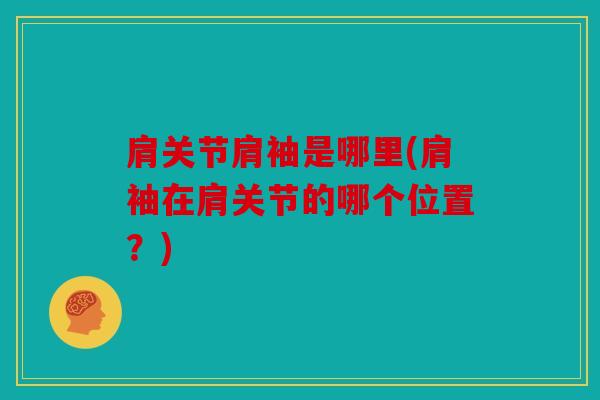 肩关节肩袖是哪里(肩袖在肩关节的哪个位置？)