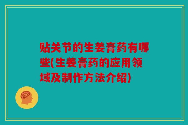 贴关节的生姜膏药有哪些(生姜膏药的应用领域及制作方法介绍)