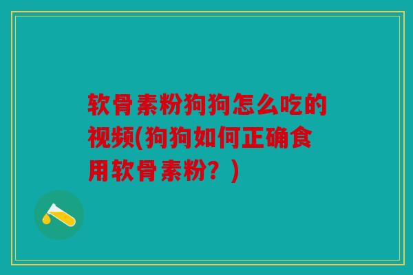 软骨素粉狗狗怎么吃的视频(狗狗如何正确食用软骨素粉？)