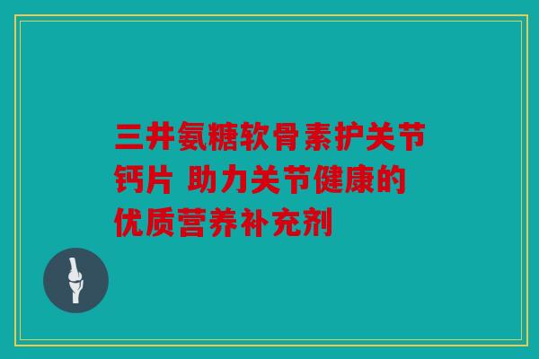 三井氨糖软骨素护关节钙片 助力关节健康的优质营养补充剂