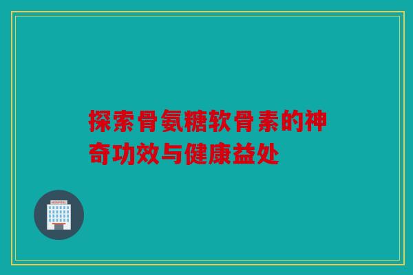 探索骨氨糖软骨素的神奇功效与健康益处